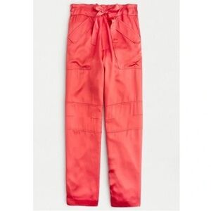 J. Crew Drapey Tie-Waist‎ Cargo Pants Red